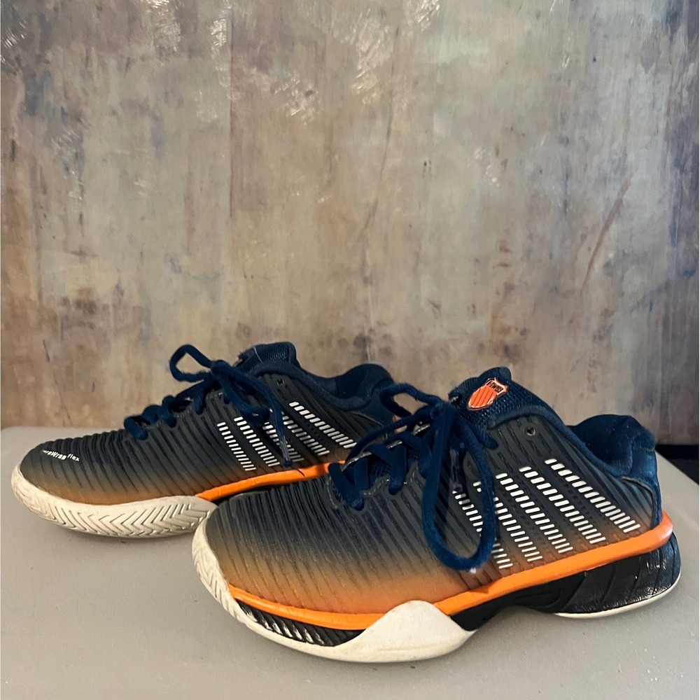 K-Swiss Aero Court Kids Size 1 Navy Orange Good Tennis Sneakers 86613-407-M